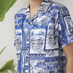 BEARSOUL Boys Abstract Printed Cuban Collar Cotton Casual Shirt image 4