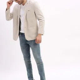 showoffff Men Solid Single Breasted Formal Blazer image 4