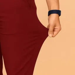 vishal Men Slim Fit Maroon Lycra Blend Trousers image 3