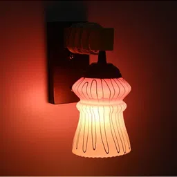 1ST TIME Pink & Pink Textured Wood Contemporary Wall Lamp image 4
