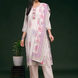 FASHOR Women Floral Printed Kurta with Trouser & Dupatta-picture-34