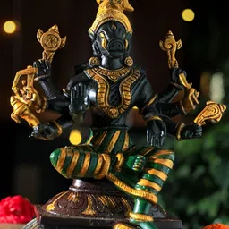 Revive Home Yellow & Black Religious Textured Maa Kali Showpieces image 3