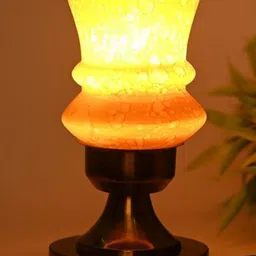 SOMIL Yellow Printed Glass Table Lamp image 3