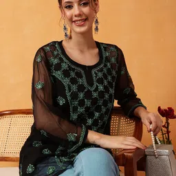 ADA Ethnic Motifs Embroidered Thread Work Thread Work Kurti-picture-25
