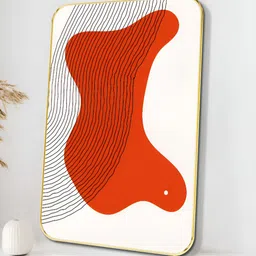 SAF White & Red Abstract Printed Wall Art-picture-10