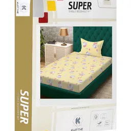 KLOTTHE Cotton Single Bed Size Bedsheet With 1 Pillow Covers 2.25 m X 1.50 m image 4