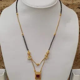 COLOUR OUR DREAMS Gold-Plated Brass Artificial Stones & Beads Mangalsutra-picture-16