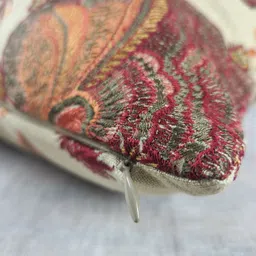 DESIGN GAATHA Beige & Red Floral Embroidered Square Cotton Cushion Covers image 3