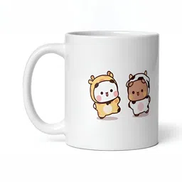 Mr UVD White & Brown Graphic Printed Ceramic Glossy Mug - 350 ml-picture-26