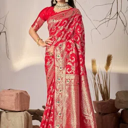 sareyavella Women Woven Design Zari Paithani Saree-image-9