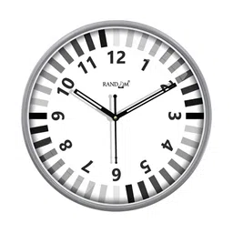 RANDOM Silver-Toned & White Printed Contemporary Analogue Wall Clock-picture-28