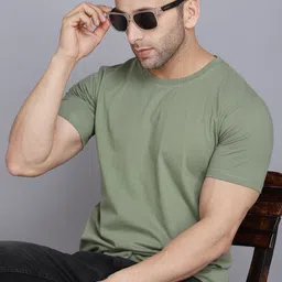 WOOSTRO Men Pack Of 2 Solid Round Neck Cotton Slim Fit T-shirts-picture-27