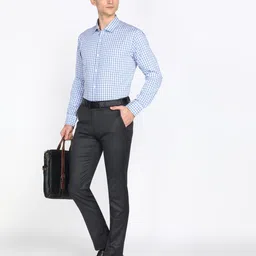park avenue Men Slim Fit Checkered Formal Shirt image 2