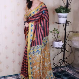 all about you Ethnic Motifs Silk Blend Handloom Tussar Saree image 5