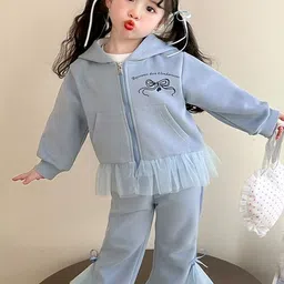 LULU & SKY Girls Embroidered Hooded Sweatshirt With Trouser image 3