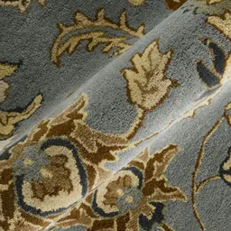 saraswatii global Castel Silver Toned & Brown Floral Printed Tufted Woollen Carpet image 4