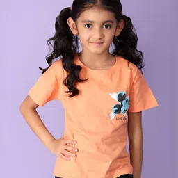V-Mart Girls Graphic Printed Round Neck Cotton T-shirt image 2