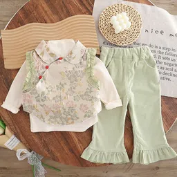 StyleCast x Revolte Girls Printed Pure Cotton Hooded T-shirt Shirt & Trousers Clothing Set-picture-39