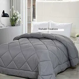 CHICERY Grey Microfiber AC Room Double Bed Comforter image 3