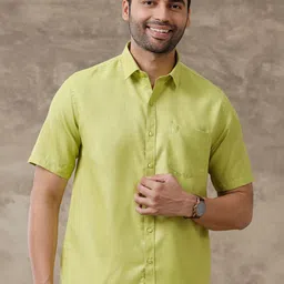Ramraj Men Solid Half Sleeve Shirt-image-0