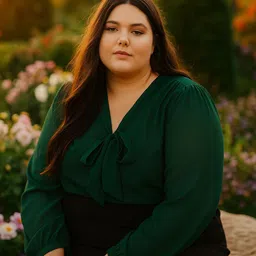 La Zoire Women Plus Size Cuffed Sleeves Regular Top image 4