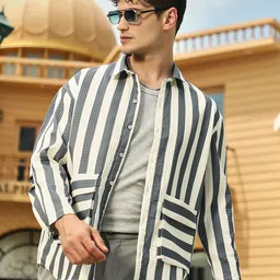 Campus Sutra Men Classic Opaque Striped Casual Shirt-picture-14
