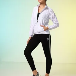 HRX by Hrithik Roshan Brand Logo Printed Mock Collar Running Sporty Jacket image 2