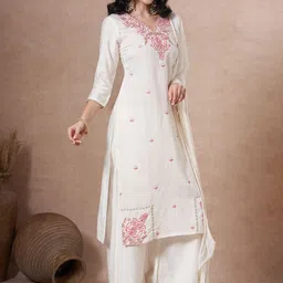 Anni Designer Ethnic Motifs Embroidered Thread Work Kurta With Trousers & Dupatta image 4