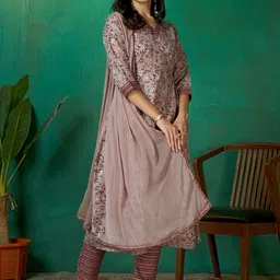 divastri Pure Cotton Printed Anarkali Kurta Pant Dupatta Set image 2