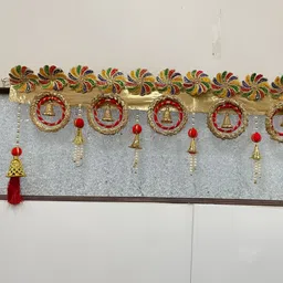 Nutts Red Lace With Small Bell Hanging Bandhanwar image 4