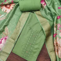 KALINI Embroidered Organza Unstitched Dress Material-image-35