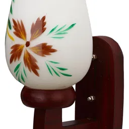 1ST TIME Multicoloured & Brown Printed Wood Traditional Wall Lamp-picture-44