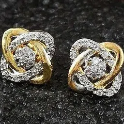 Manuvi Jewels Gold-Plated Cubic Zirconia Alloy Earrings-image-70
