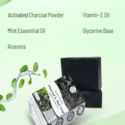 Beautimania Set Of 2 Charcoal Mint Glycerine Soap- 100 g Each image 2