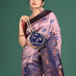 HELLA FASHIONS Floral Zari Art Silk Saree image 5