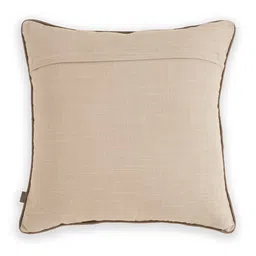 Pure Home and Living Beige & White Dori Embroidered Cotton Square Cushion Covers image 3