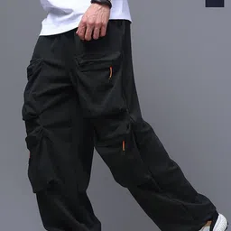 MADSTO Pack Of 2 Men Cotton Mid-Rise Relaxed-Fit Cargo Trackpants-picture-24