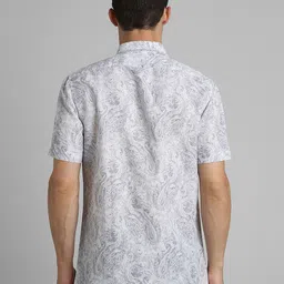 SIMON CARTER LONDON Men Spread Collar Floral Printed Linen Casual Shirt image 4