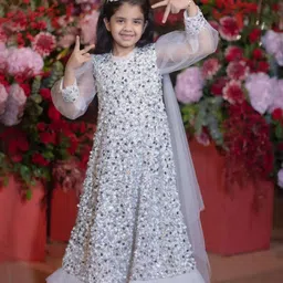 Alyaansh Couture Girls Embellished Sequined Gown Maxi Dress-picture-28