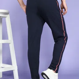 Moda Rapido Men Blue Cotton Solid Track Pant image 2