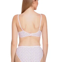 Liigne Pack Of 3 Everyday Printed Pure Cotton Padded Bra With Panty Lingerie Set image 2