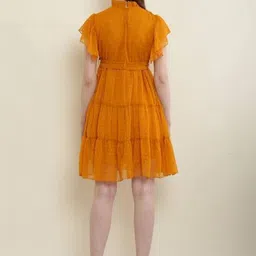 MUMRAA Flutter Sleeve Fit & Flare Dress image 4