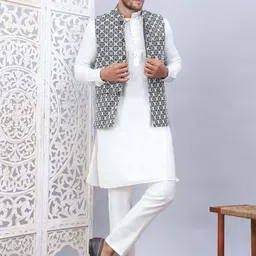 SG LEMAN Embroidered Brocade Nehru Jackets image 5