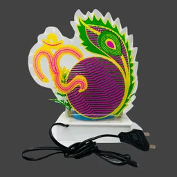 awesome craft Lord Ganesh with RGB Color Light Ganpati Bappa Vinayak Ji Decorative Showpiece Decorative Showpiece - 18 cm image 4