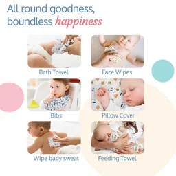 LuvLap Pack Of 7 Ultra Soft Pure Cotton Wash Cloths image 3