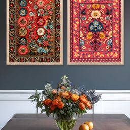 Kotart Brown & Red 2 Piece Wood Abstract Wall Paintings-picture-36