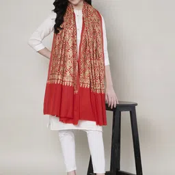 MUFFLY Floral Embroidered Pure Wool Shawl image 4