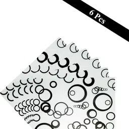 Aura 6-Pcs Black & White Printed Table Placemats image 3