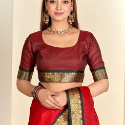 KALINI Woven Design Zari Saree image 3