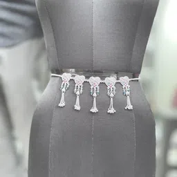 JollyStar Rajputi Bridal Kamarband Stones Studded & Beaded Waist Chain image 3